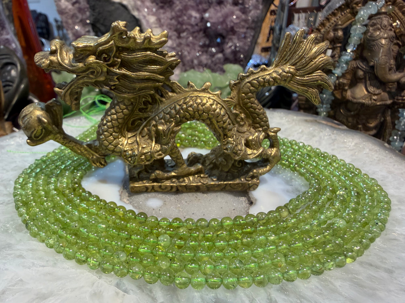 Peridot 5mm round gemstones beads
