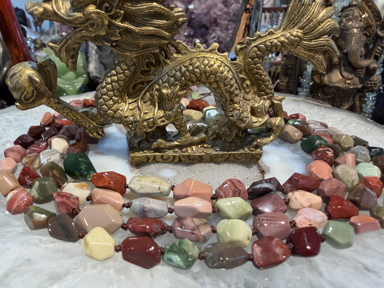 Imperial jasper 13mm cut gemstones Beads