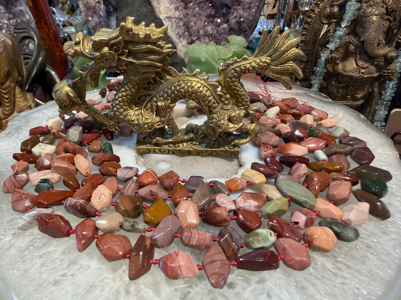 Imperial jasper 2 way cut faceted gemstones beads