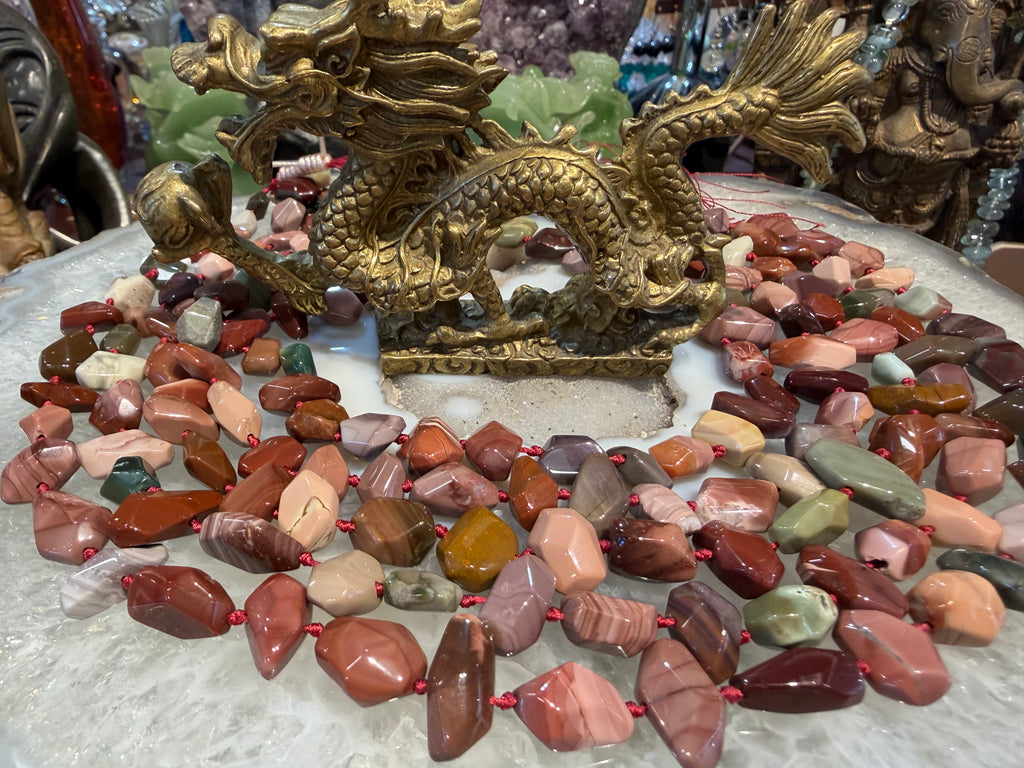 Imperial jasper 2 way cut faceted gemstones