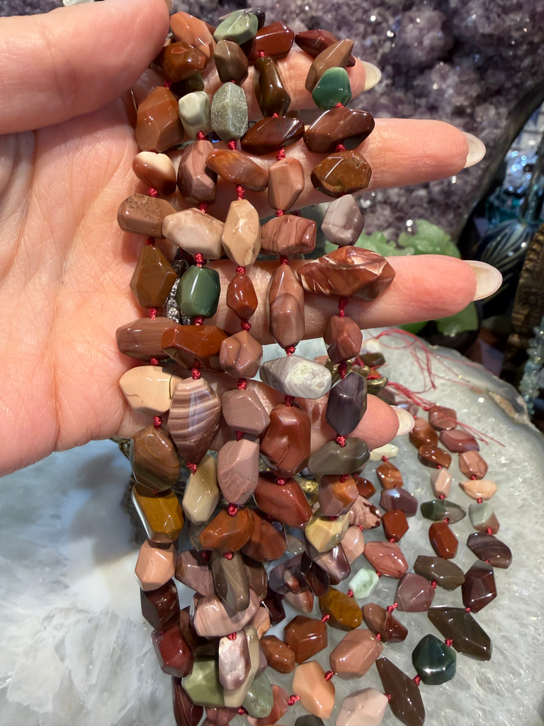 Imperial jasper 2 way cut faceted gemstones