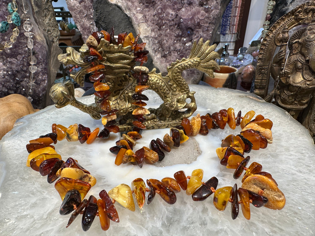 Amber graduated nugget 11-22mm necklace