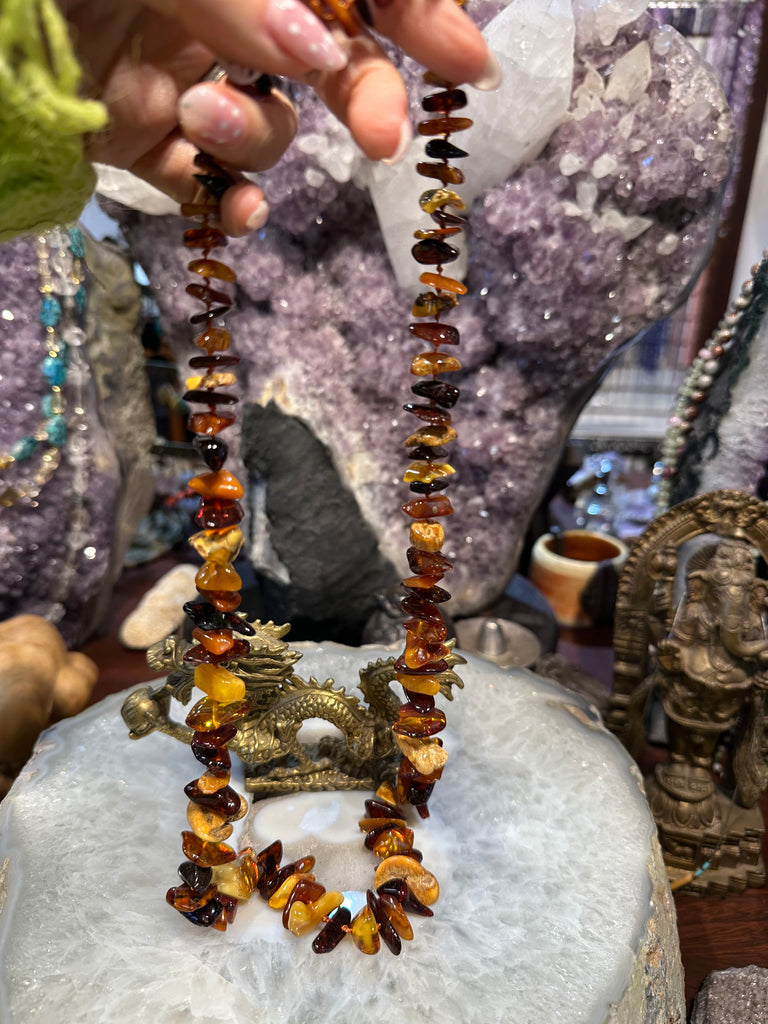 Amber graduated nugget 11-22mm necklace