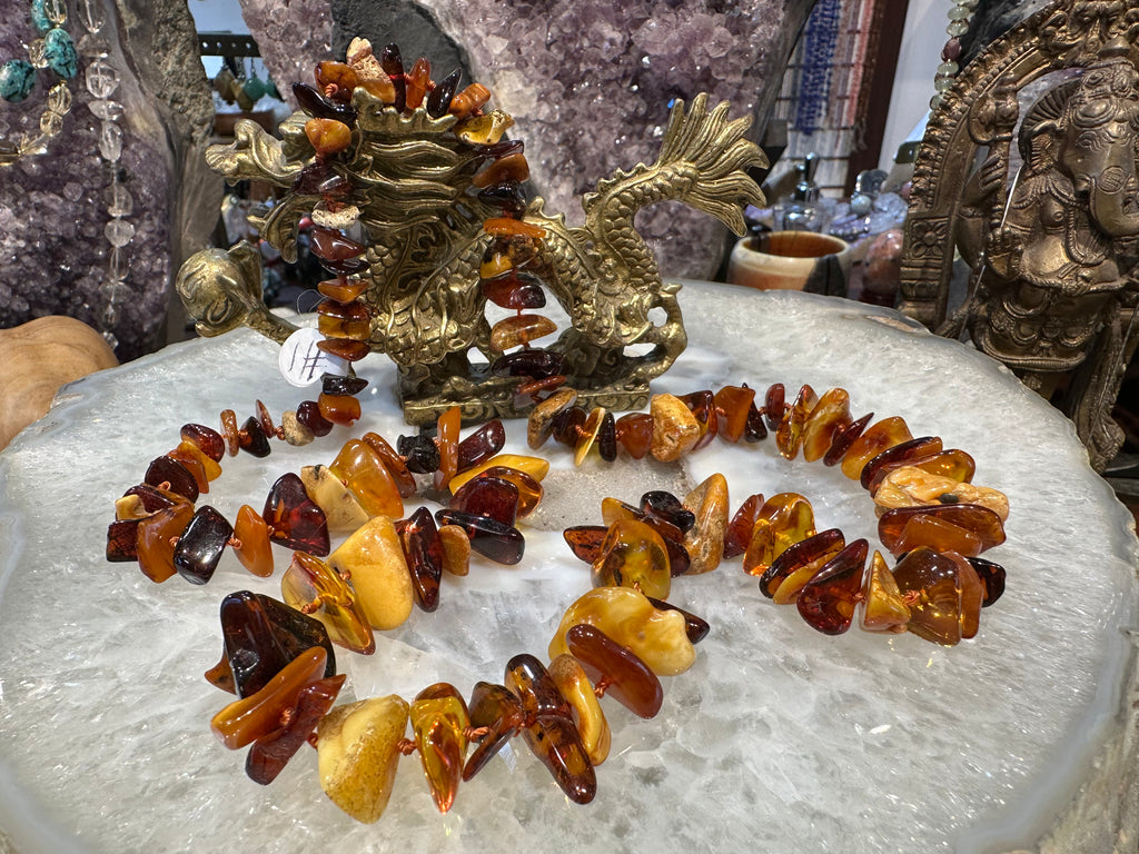 Amber graduated nugget 11-22mm necklace