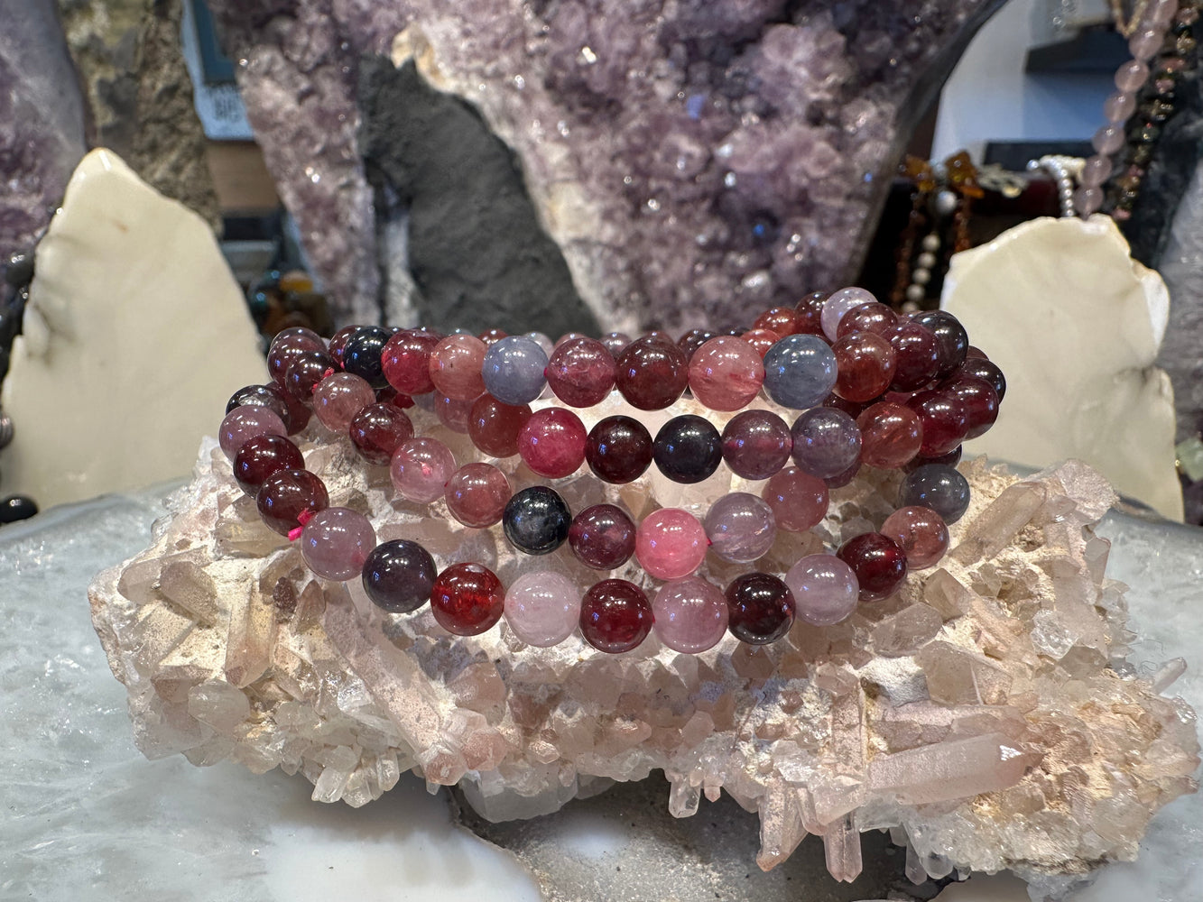 Super Multicolor spinel 6mm gemstone bracelet