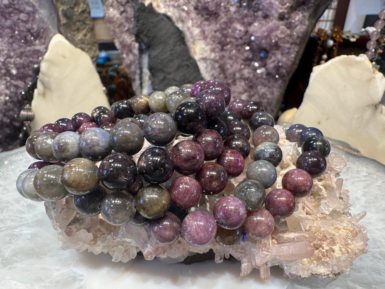 Gorgeous multicolour sapphire 9mm gemstone bracelet