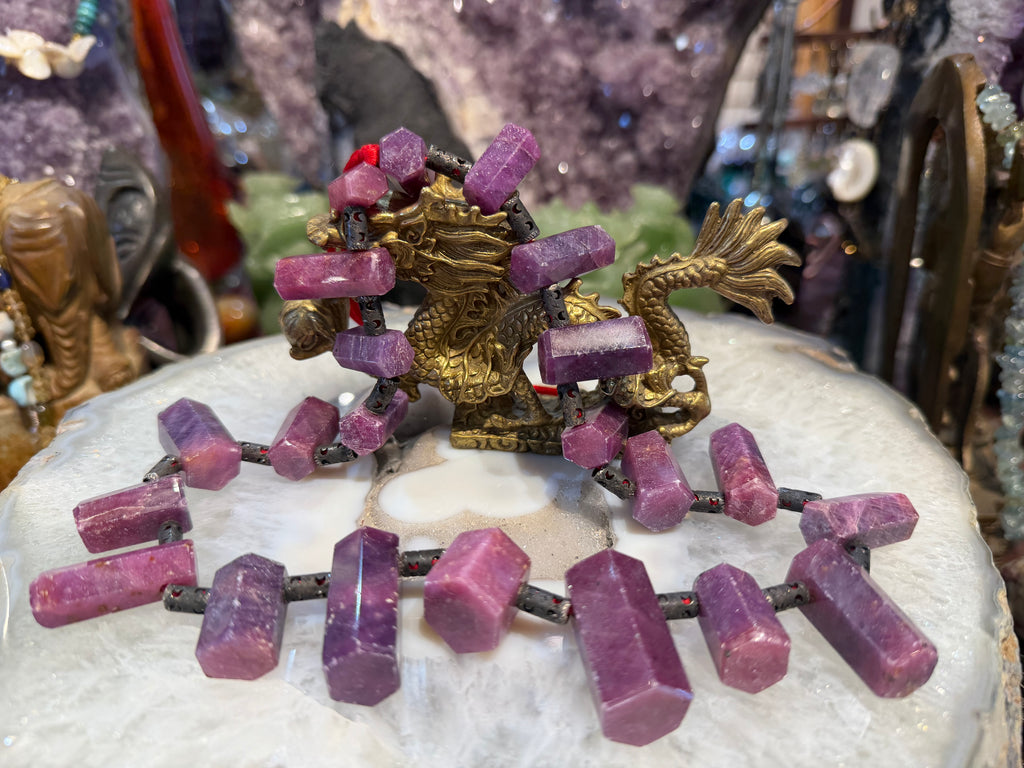 Rare superb Ruby top drilled large pendant strand