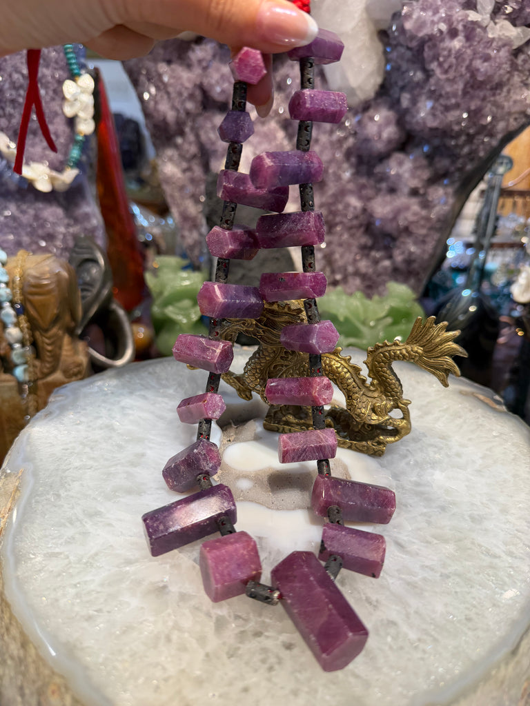Rare superb Ruby top drilled large pendant strand