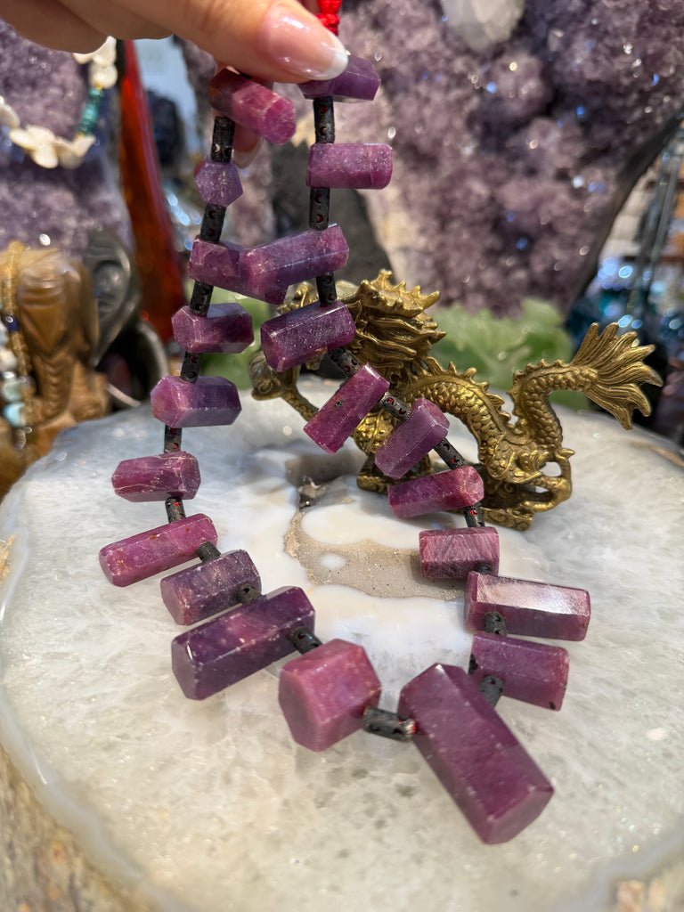 Rare superb Ruby top drilled large pendant strand