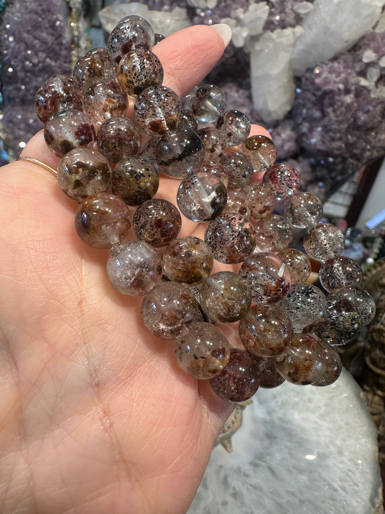 Copper mica in quartz 10mm gemstone bracelet