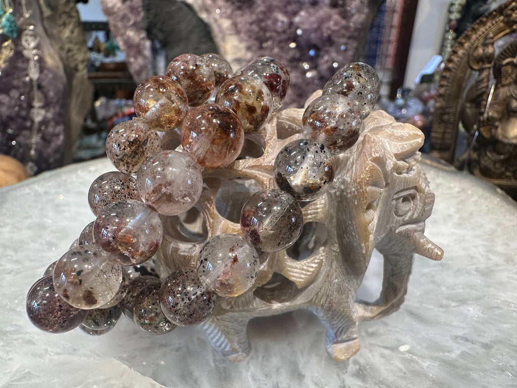 Copper mica in quartz 10mm gemstone bracelet