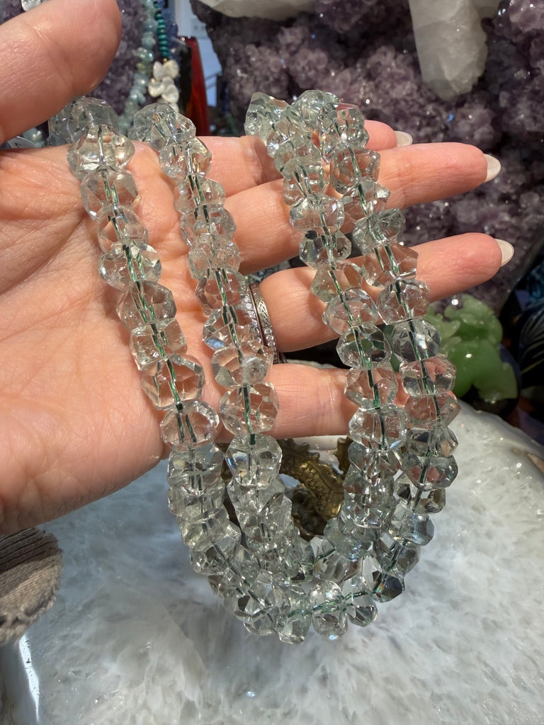 Gem preciolite green amethyst chiseled 12mm gemstones