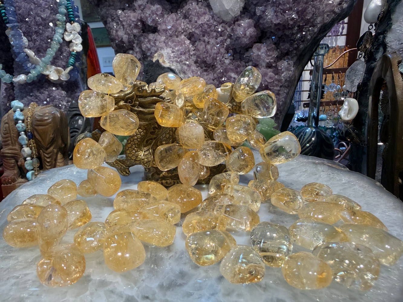 Citrine large top drilled 15x21mm gemstone beads