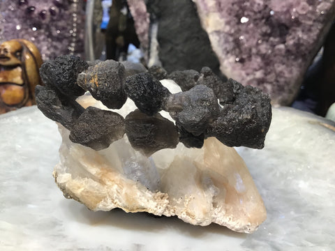 Unpolished  tektite gemstone bracelet