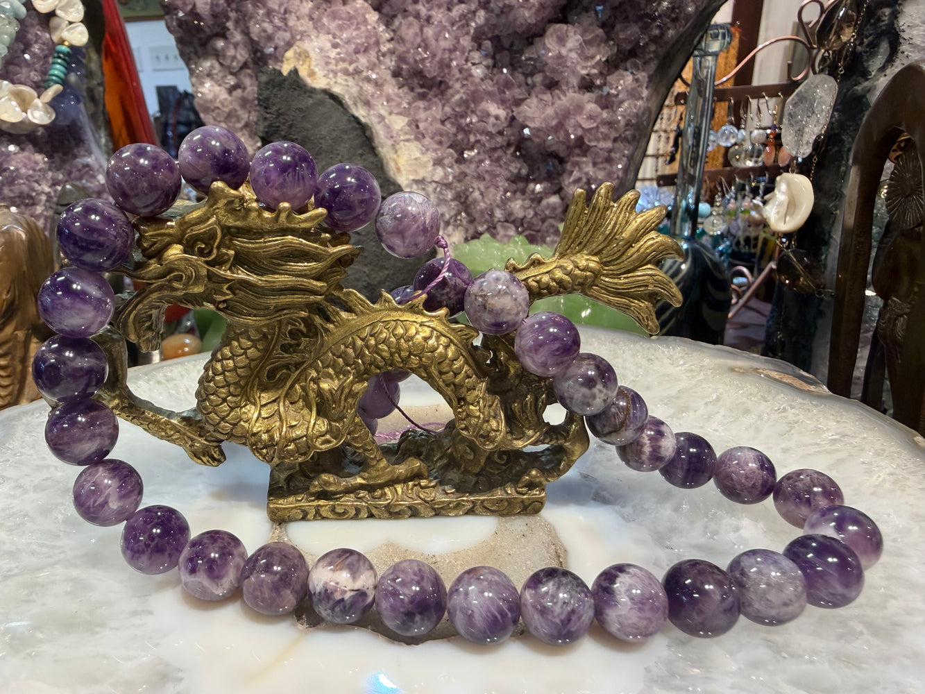 13mm Moroccan chevron amethyst gemstone beads