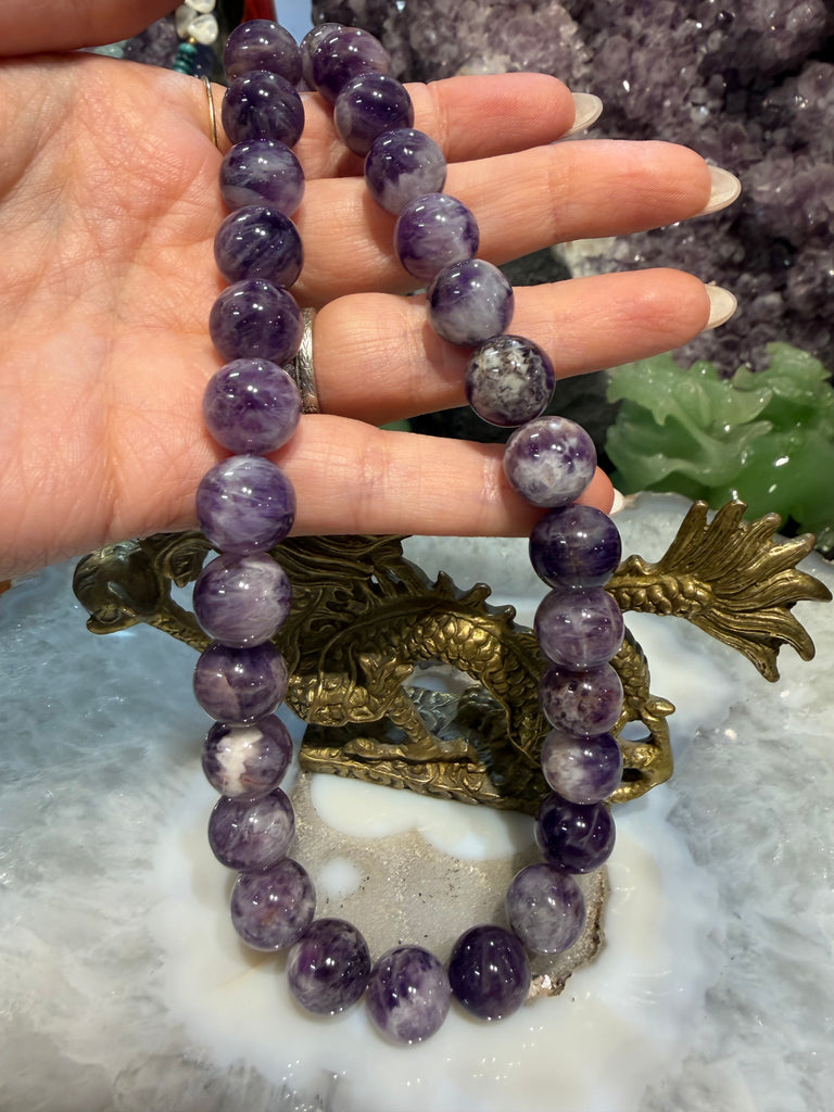 13mm Moroccan chevron amethyst gemstone beads