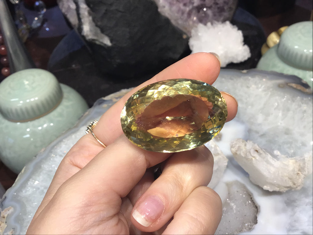 Stunning citrine brilliant  oval faceted gemstone