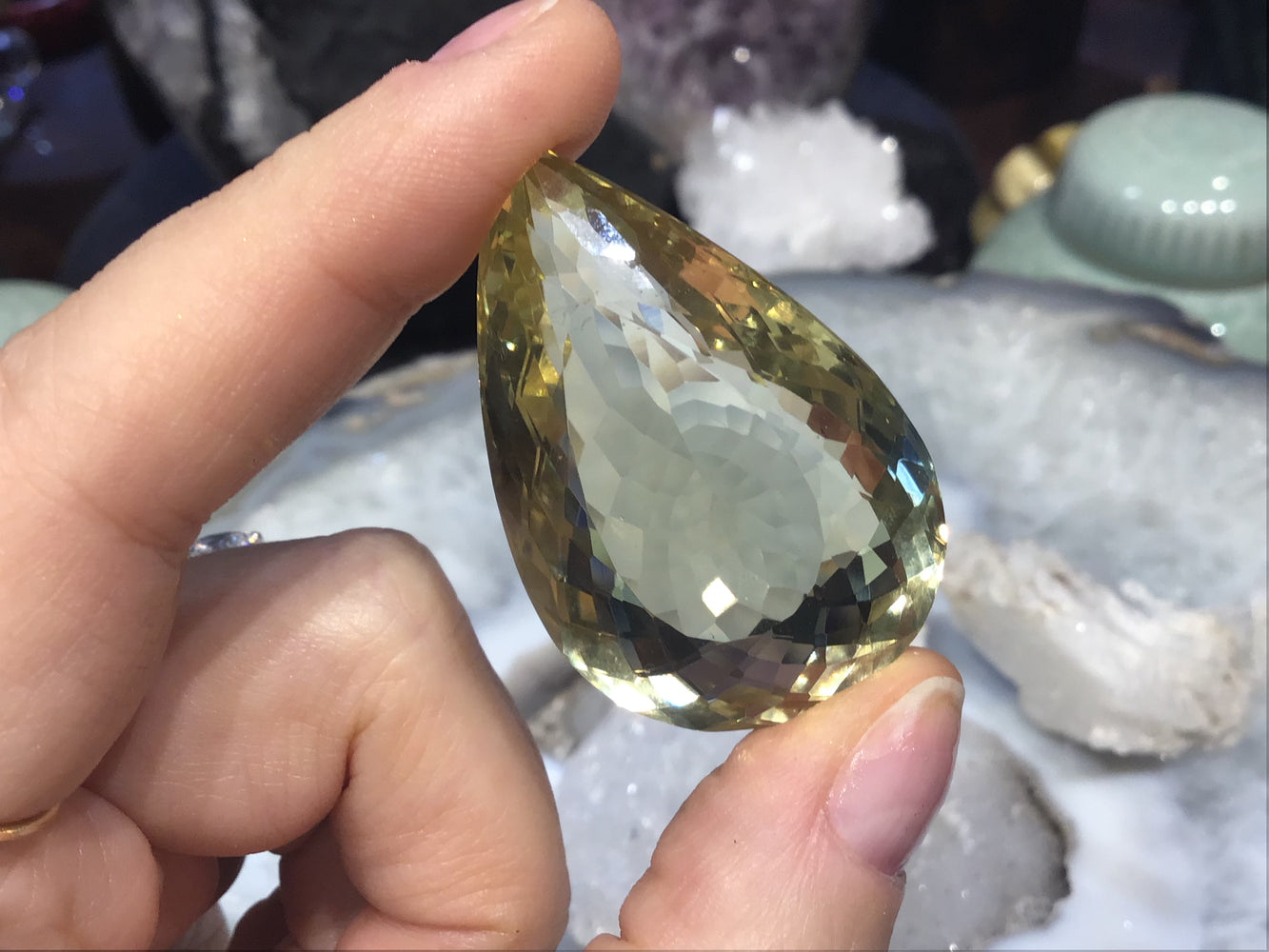 Stunning Large citrine  Teardrop faceted gemstone