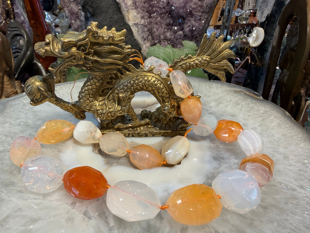 Gorgeous Large Mexican fire opal 17-24mm faceted gemstone