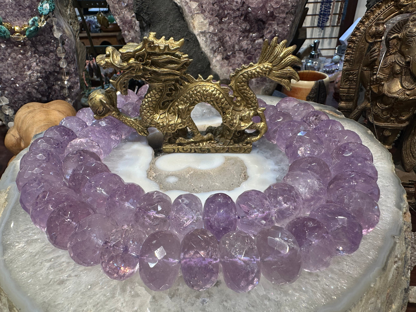 Large amethyst 22mm faceted rondelle gemstone beads