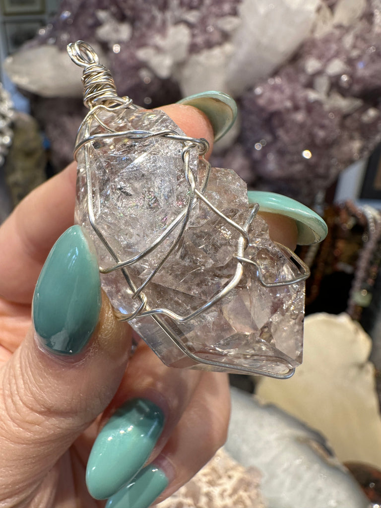 Beautiful Herkimer Diamond sterling pendant