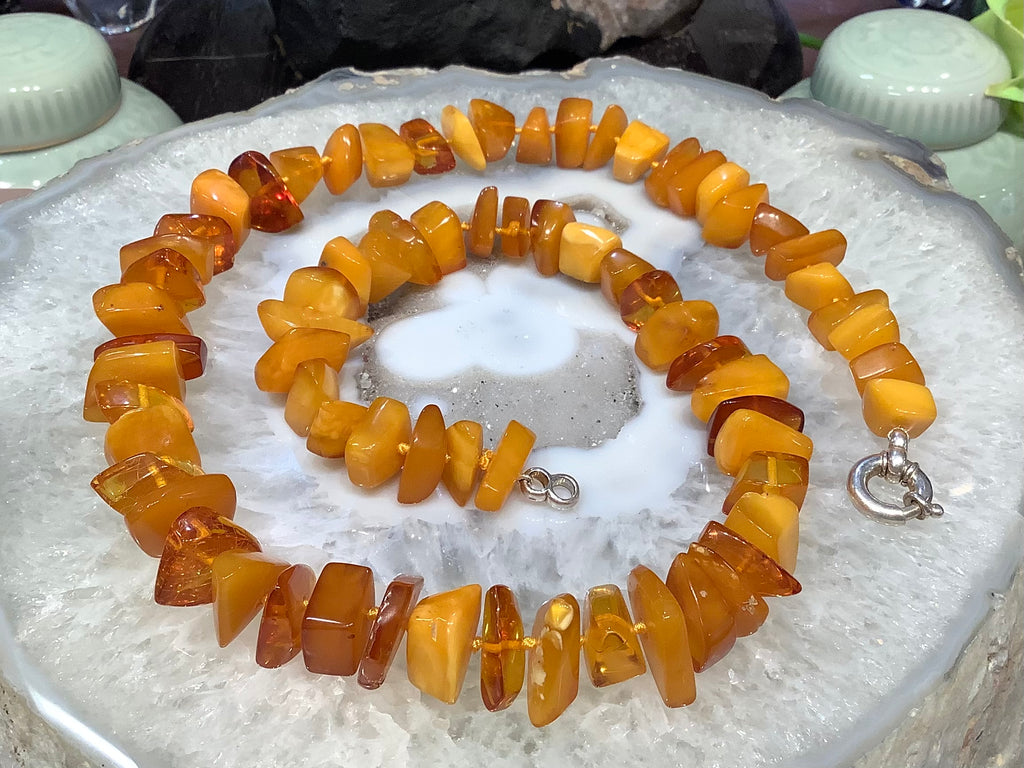 Superb Baltic amber nugget 27” necklace