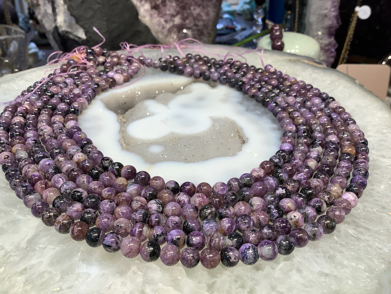6mm Natural Purple Russian Charoite Round Gemstone Beads