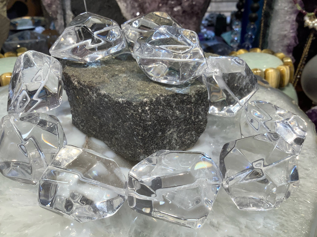 Rock Crystal Faceted Nugget Gemstone Beads #4