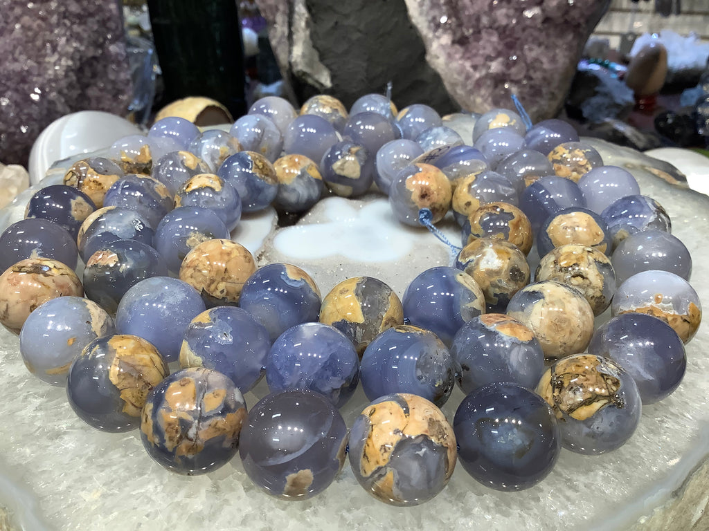 Natural Blue chalcedony with Matrix 20mm gemstones