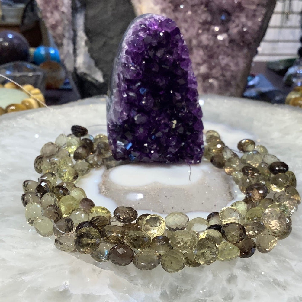 8-8.5mm Lemon quartz faceted onion gemstone faceted beads