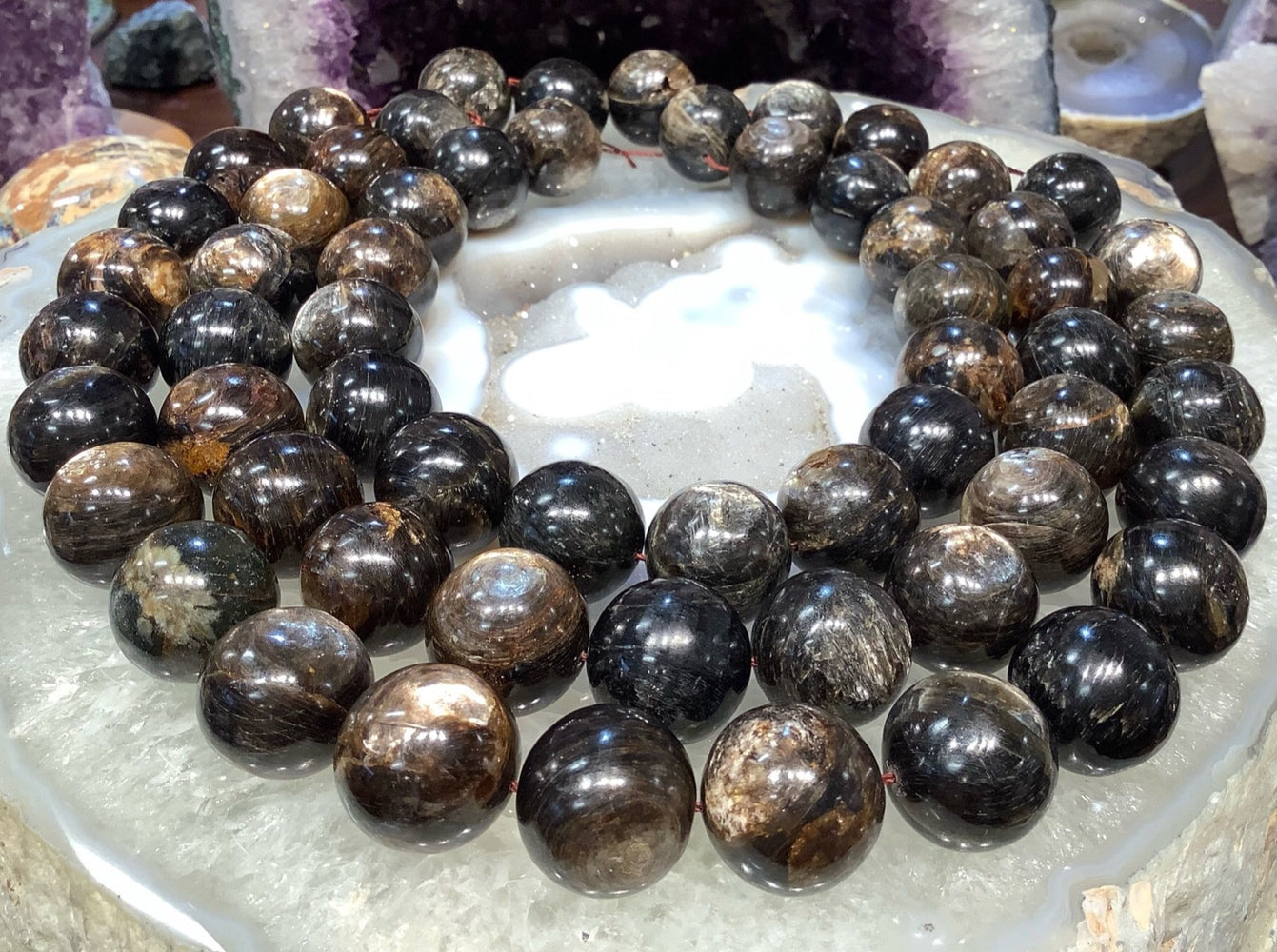 20mm Golden Mica Round Gemstone Beads