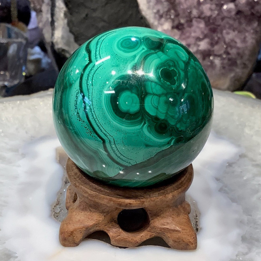 Natural Green Malachite gemstone sphere 54mm