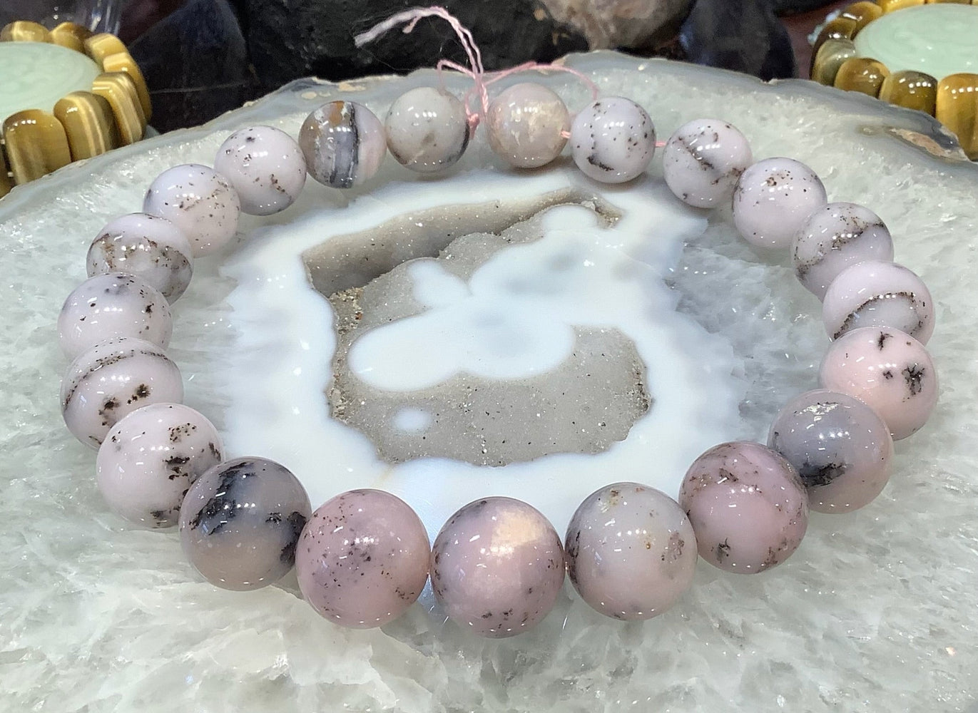 Natural Peru Pink Opal Round Gemstone Beads - 20mm