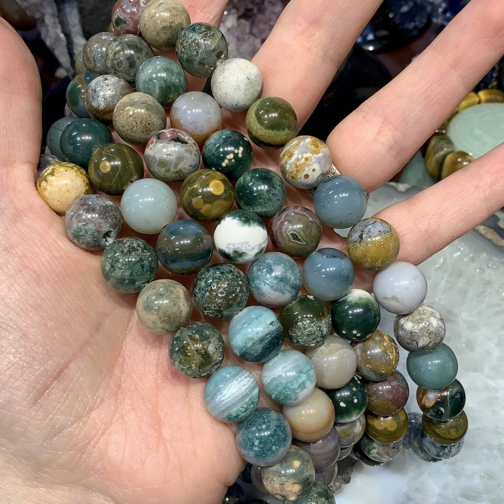 12mm Ocean Jasper Mixed Color Patterning  #3 - Stunning