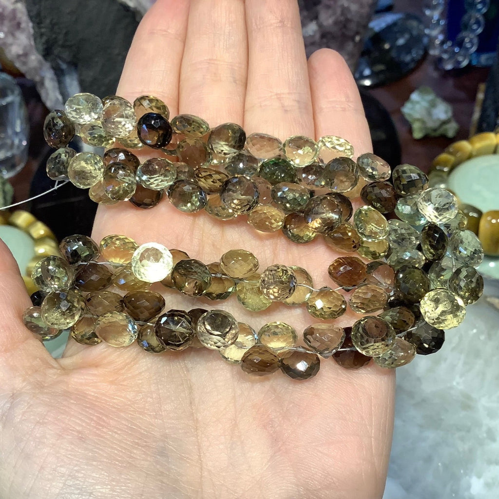 8-8.5mm Lemon quartz faceted onion gemstone faceted beads