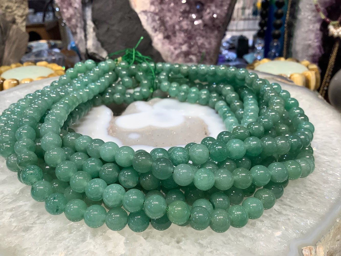 8mm Natural Green aventurine round gemstone beads