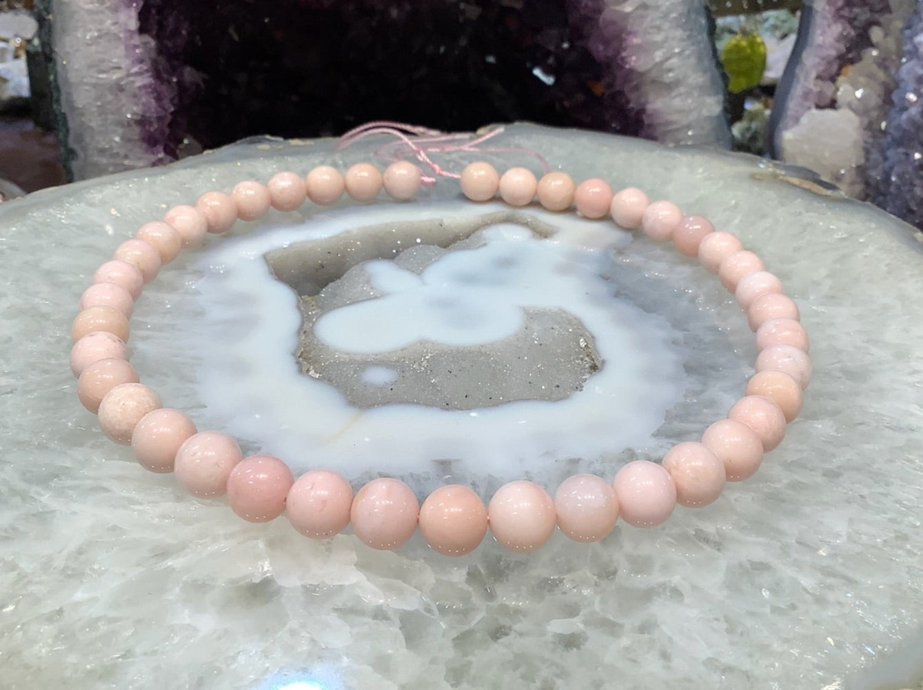 Light Pink Peru Pink Opal Gemstone Beads Beautiful - 10mm