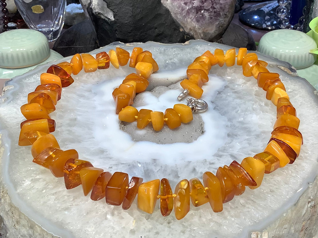 Superb Baltic amber nugget 27” necklace