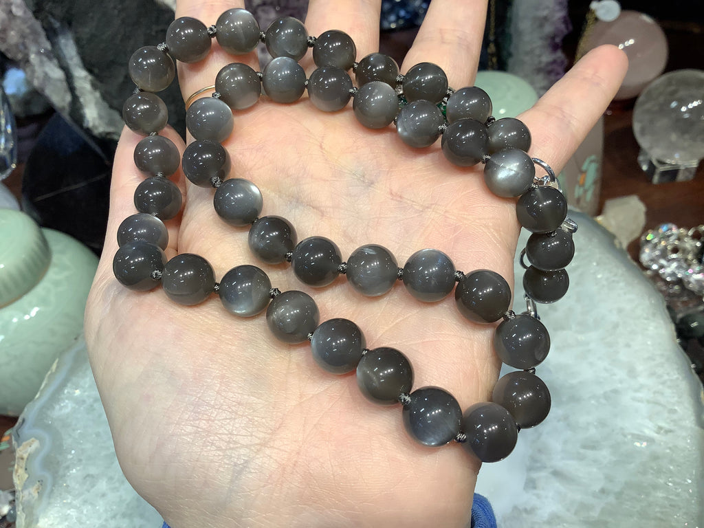 Superb Moonstone gem 10mm gemstone necklace