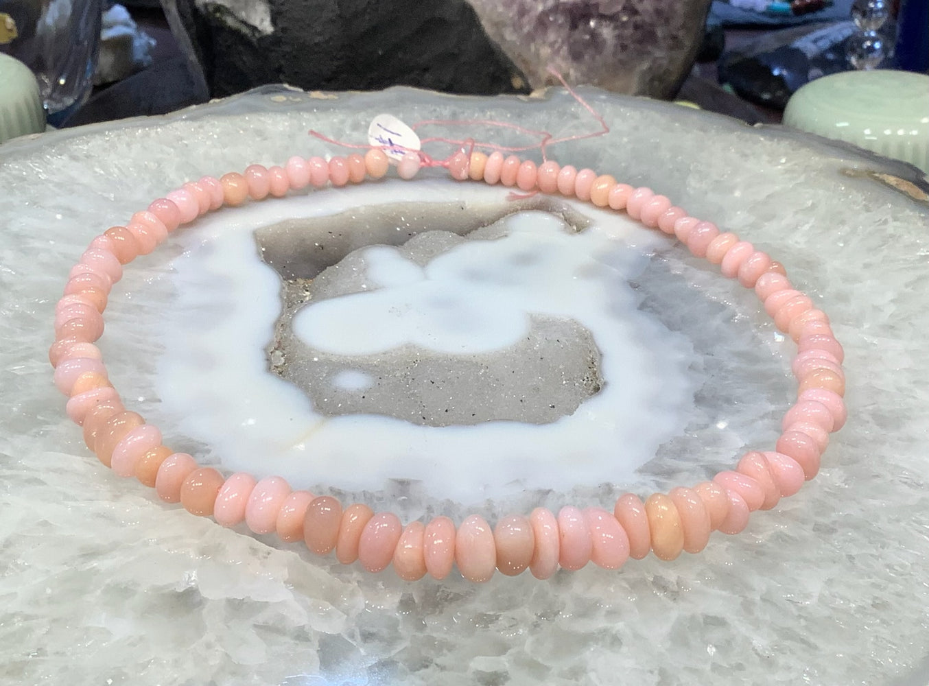 Natural Pink Peruvian Opal Gemstone Nugget Beads #1