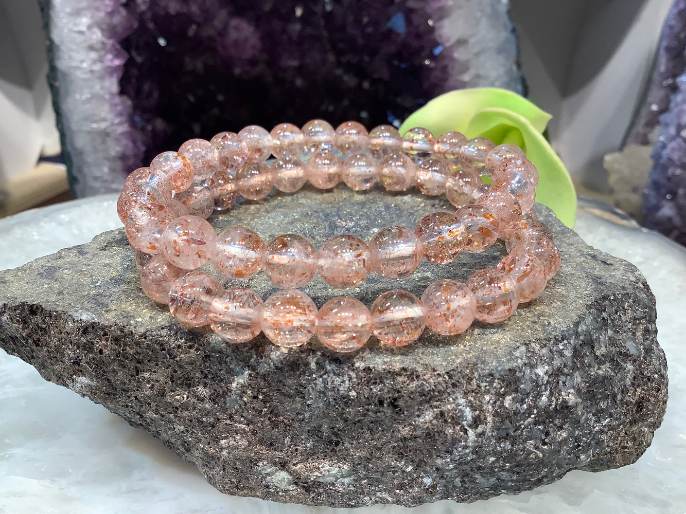Stunning sunstone 8mm gemstone bracelets