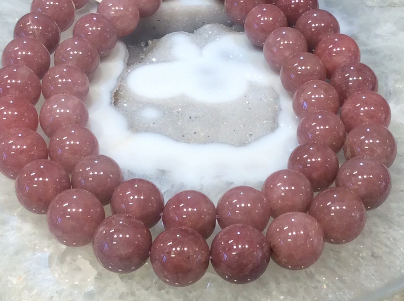17mm dusty rose pink morango Quartz gemstone beads