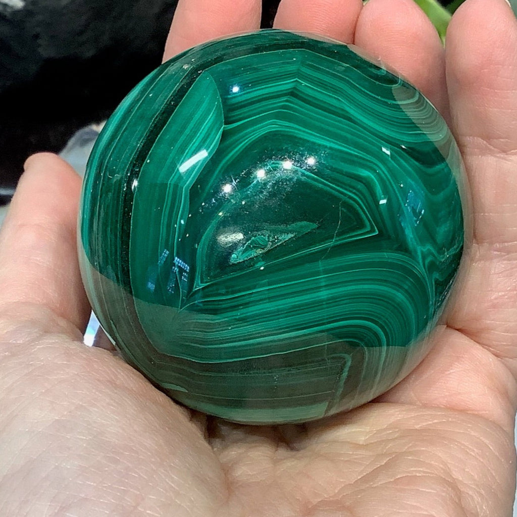 Natural Green Malachite gemstone sphere 54mm