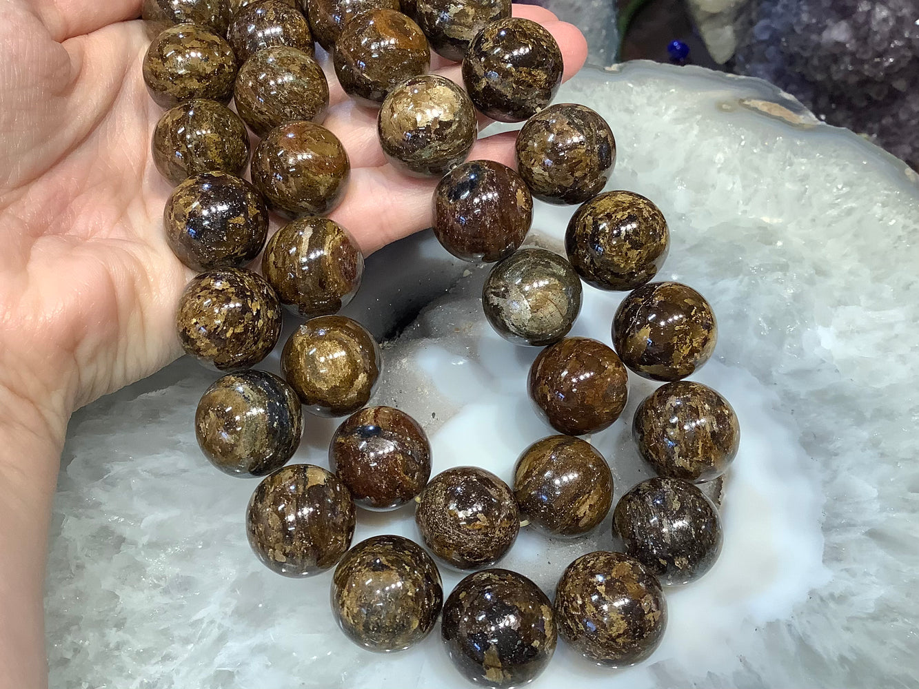 Bronzite 18mm round gemstones