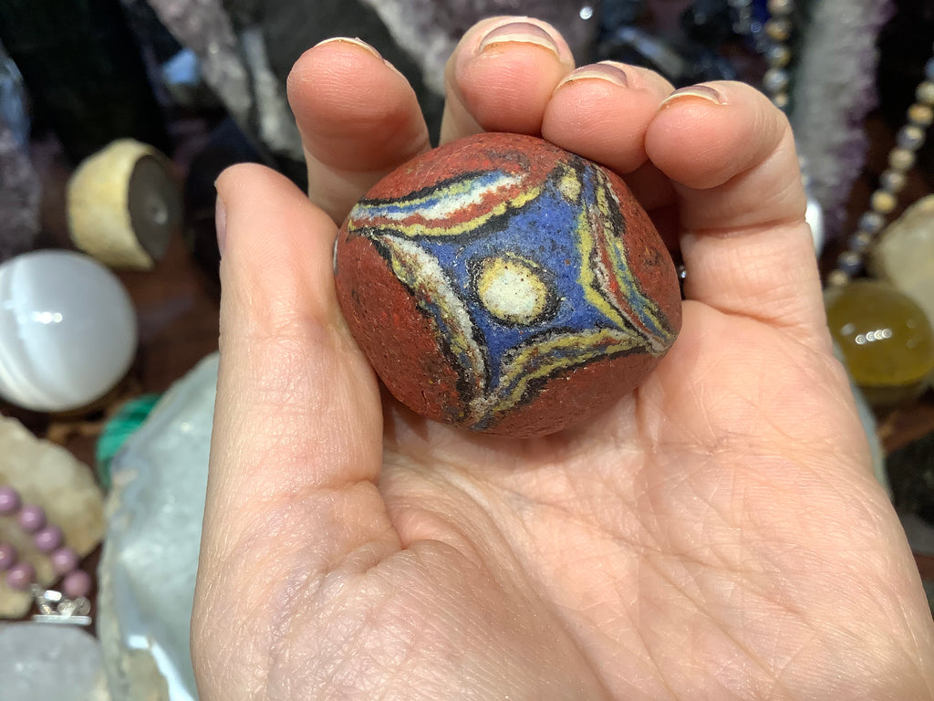 Vintage Akoso glass Bodom large bead Ghana 1 piece