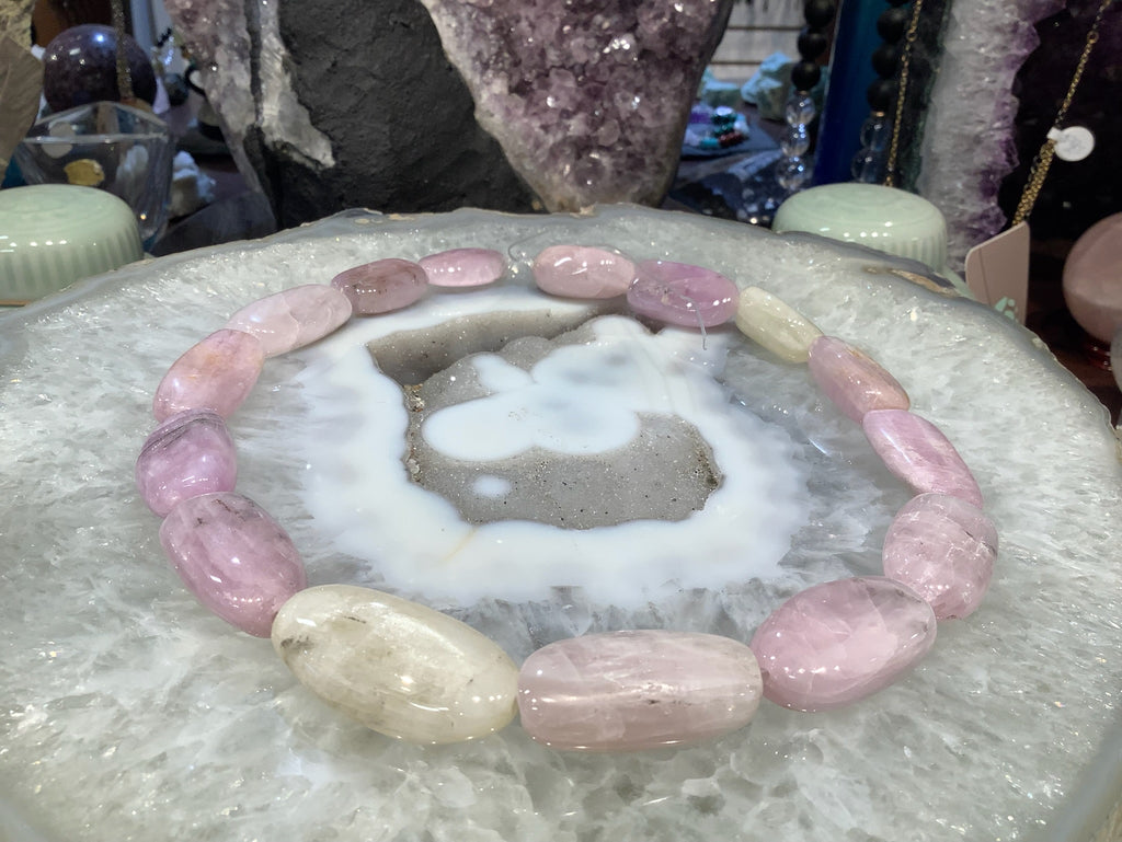 Stunning Natural Pink Yellow Kunzite Nugget Gemstone Beads