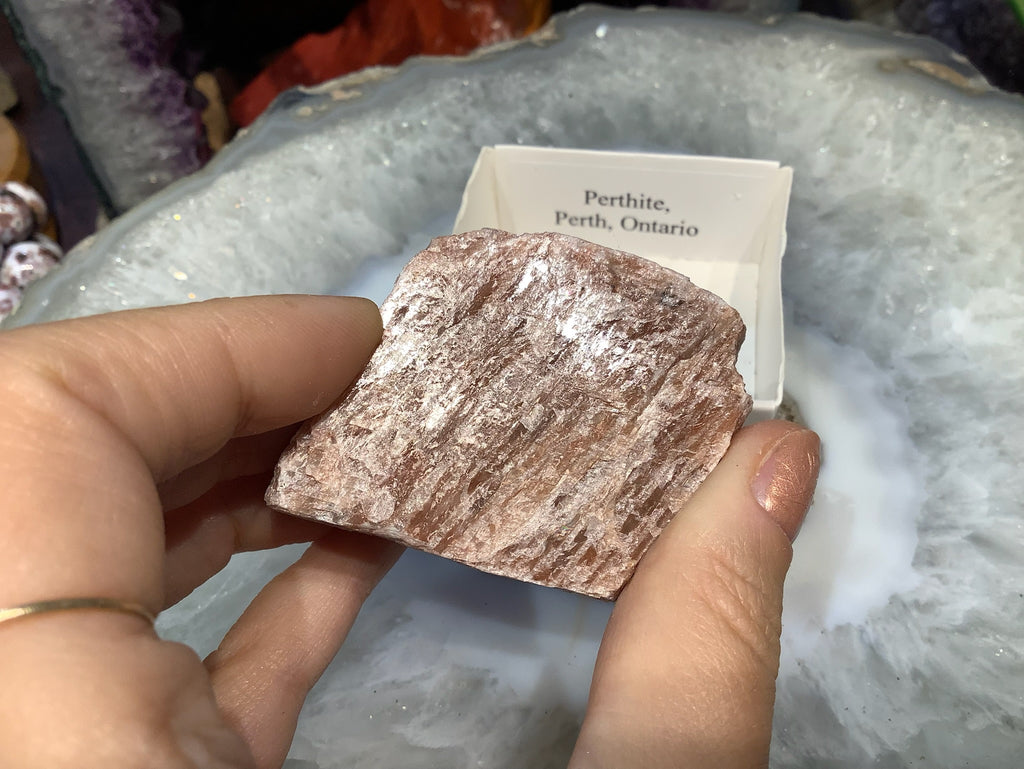 Natural Perthite Gemstone Mineral Specimen from Ontario