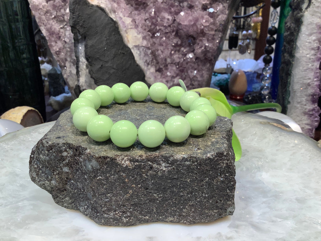 Lemon Magnesite 12mm gemstone bracelet