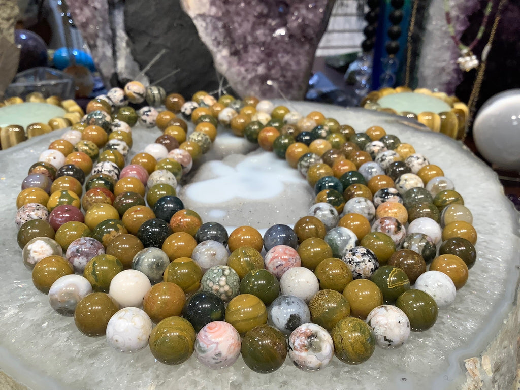 12mm Ocean Jasper Mixed Color Patterning  #2 - Stunning