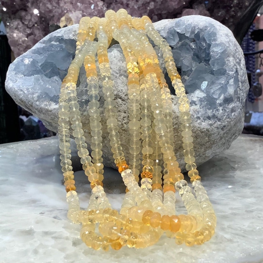Beautiful Brazil Fire Opal Faceted Gemstone Rondelle Beads